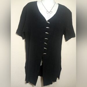 Michael Blairs Black and White Button Down Shirt